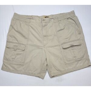 The Foundry Supply Co. Khaki‎ Cargo  Shorts Partial Elastic Mens 48 X 8"